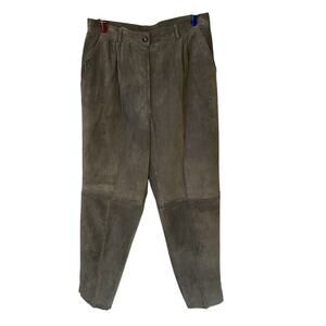 Vintage 90s Fiocchi Italy Suede Leather Pants Women's Size 40/S Gray Outdoorsy